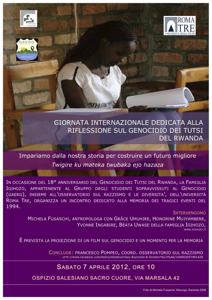 7 Aprile Giornata Internazionale Dedicata Al Genocidio Dei Tutsi Del